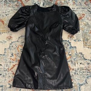 endless rose black pleather dress